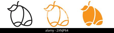 Collezione di logo web design Jujube Icon in vettoriale Illustrazione Vettoriale