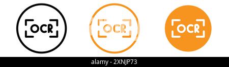 Icona OCR, raccolta di logo web design in vettoriale Illustrazione Vettoriale
