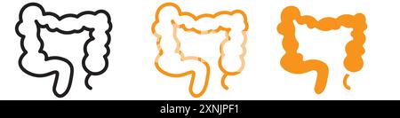 Icona dell'intestino crasso, logo web design, collezione in vettoriale Illustrazione Vettoriale