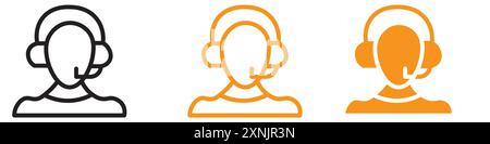 Raccolta di logo di progettazione Web con icona di servizio di chiamata di supporto in vettoriale Illustrazione Vettoriale