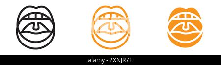 Icona della bocca orale della gola, logo web design, collezione in vettoriale Illustrazione Vettoriale