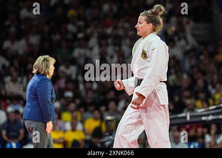 Parigi, Francia. 1 agosto 2024. PARIGI, FRANCIA - 1 AGOSTO: La Germania Anna-Maria Wagner partecipa ai -78 quarti di finale del 6° giorno del Judo - Giochi Olimpici di Parigi 2024 agli Champs-de-Mars Arena il 1° agosto 2024 a Parigi, Francia. (Foto di Andre Weening/Orange Pictures) credito: Orange Pics BV/Alamy Live News Foto Stock