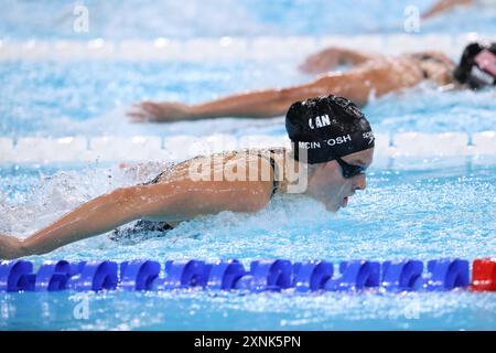 Parigi, Francia. 31 luglio 2024. Parigi, Francia. 31 luglio 2024. Canada's Summer McIntosh nella semifinale a farfalla di 200 metri, nella Paris la Defense Arena durante il quinto giorno dei Giochi Olimpici di Parigi 2024, Parigi, Francia Credit: Adam Stoltman/Alamy Live News Foto Stock