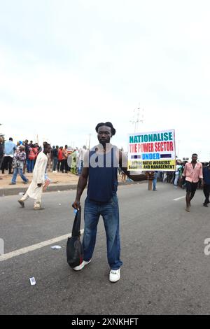 Stato di Lagos, Nigeria, 1 agosto 2024, fine della protesta contro il cattivo governo della Nigeria. 2024. Credito: Victor modo Foto Stock