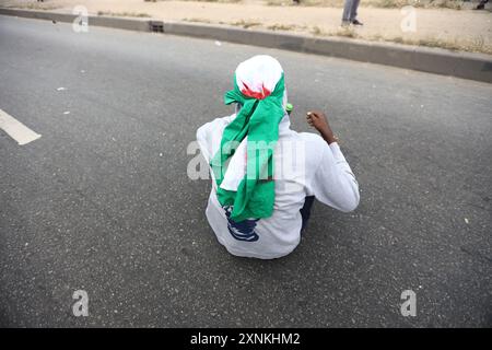 Stato di Lagos, Nigeria, 1 agosto 2024, fine della protesta contro il cattivo governo della Nigeria. 2024. Credito: Victor modo Foto Stock