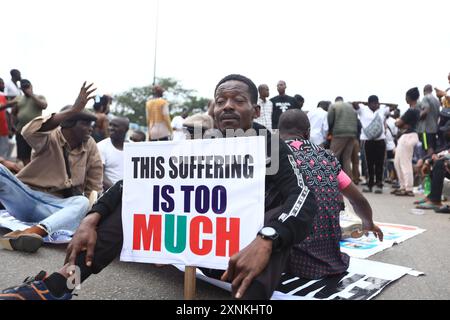 Stato di Lagos, Nigeria, 1 agosto 2024, fine della protesta contro il cattivo governo della Nigeria. 2024. Credito: Victor modo Foto Stock