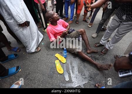 Stato di Lagos, Nigeria, 1 agosto 2024, fine della protesta contro il cattivo governo della Nigeria. 2024. Credito: Victor modo Foto Stock