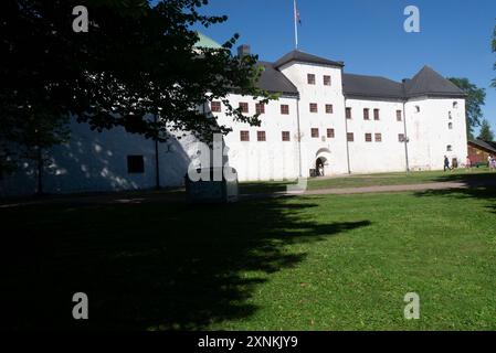 Ingresso al castello di Turku in Finlandia, costruito nel 13° secolo, uno degli edifici più antichi ancora in uso e il più grande edificio medievale sopravvissuto in Finlandia Foto Stock