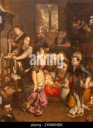 PERUGIA, ITALIA - 16 MAGGIO 2024: Il dettaglio della pittura della Natività della Vergine Maria la chiesa Cattedrale di San Lorenzo Foto Stock