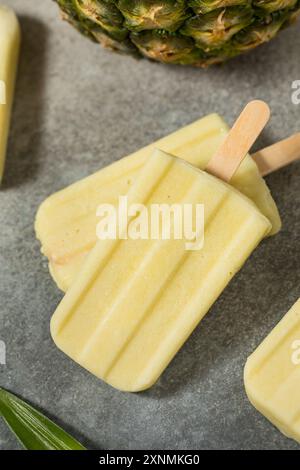 Ananas Pina Colada Popsicles con cocco Foto Stock