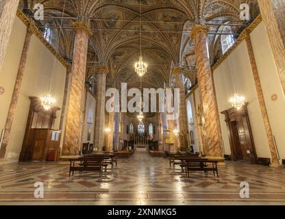 PERUGIA, ITALIA - 16 MAGGIO 2024: Navata della chiesa di San Lorenzo (cattedrale di San Lawrece). Foto Stock