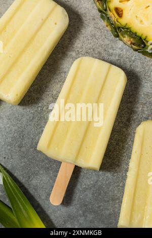 Ananas Pina Colada Popsicles con cocco Foto Stock