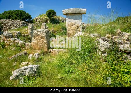 Taula da sa Torreta (Torre Bianca), Parc Natural de S' Albufera des Grau, Minorca, riserva della Biosfera, Isole Baleari, Spagna Foto Stock