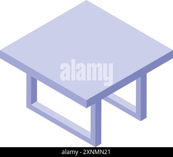 Moderno tavolo quadrato con gambe in metallo, perfetto per qualsiasi interno contemporaneo Illustrazione Vettoriale