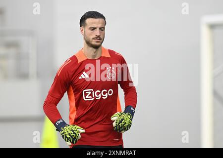 BACKA TAREZZA, 01-08-2024, TSC Arena, calcio, secondo turno di qualificazione UEFA Europa League, stagione 2024 / 2025, Vojvodina - Ajax, portiere dell'Ajax Diant Ramaj Foto Stock