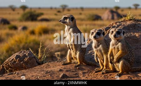 Vista dei salumi nella savana africana. Foto Stock