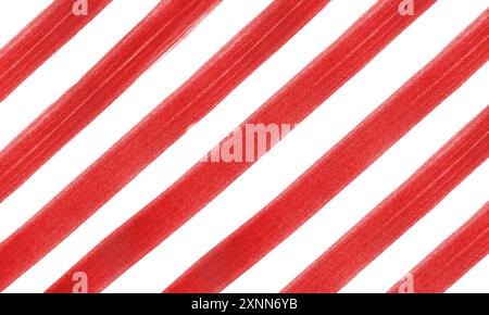 Sfondo astratto a righe di acquerello linee rosse oblique in stile festivo Foto Stock