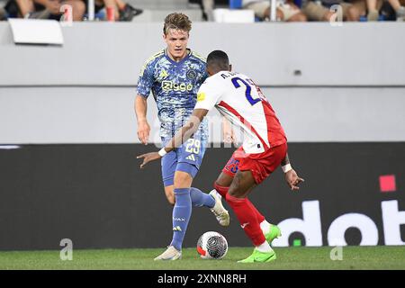 BACKA TAREZZA, 01-08-2024, TSC Arena, calcio, secondo turno di qualificazione UEFA Europa League, stagione 2024 / 2025, Vojvodina - Ajax, giocatore dell'Ajax Christian Rasmussen Foto Stock