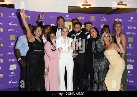 L'apprendista si è messo in posa nell'area dei vincitori ai National Reality TV Awards alla Porchester Hall di Londra. Foto Stock