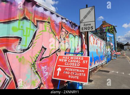 Digbeth a Birmingham, dove è stata costruita la nuova stazione HS2 a Curzon Street, West Midlands, Regno Unito Foto Stock