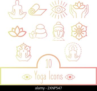 Set di icone Yoga Vector Illustrazione Vettoriale