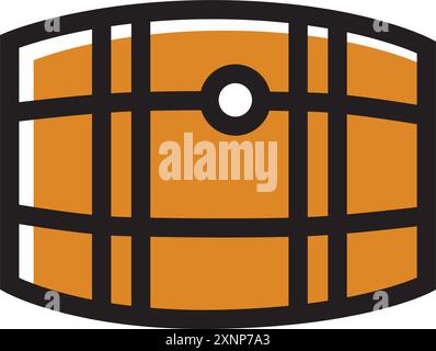 L'icona della birra in botte isolata Vector Illustrazione Vettoriale