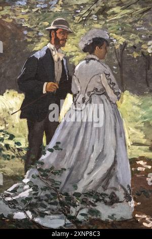 Dipinto di Claude Monet chiamato Bazille e Camille, dipinto nel 1865 Foto Stock