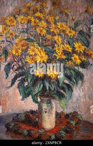painting by Claude Monet called Jerusalem Artichoke Flowers, painted in 1880 Foto Stock