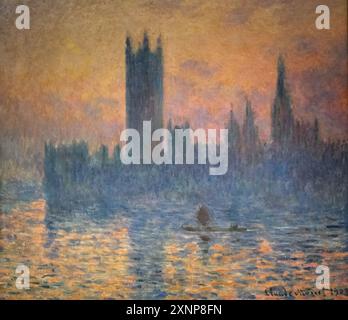 Dipinto di Claude Monet chiamato The Houses of Parliament, Sunset, dipinto nel 1903 Foto Stock