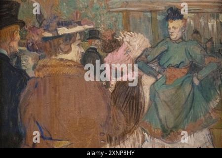 Dipinto di Henri de Toulouse-Lautrec, chiamato Quadrille al Moulin Rouge, dipinto nel 1892 Foto Stock