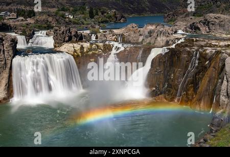 Rainbow a Shoshone Falls, Twin Falls, Idaho Foto Stock