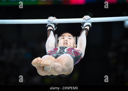 Parigi, Francia. 1 agosto 2024. Kishi Rina ( JPN ) bar irregolari, ginnastica artistica, finale femminile all-around durante i Giochi Olimpici di Parigi 2024 il 1° agosto 2024 alla Bercy Arena di Parigi, Francia - foto Federico Pestellini/Panoramic/DPPI Media Credit: DPPI Media/Alamy Live News Foto Stock