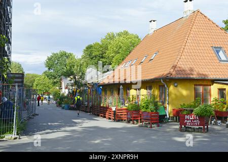 Free City of Christiania si trova nel quartiere Christianshavn di Copenaghen, Danimarca, Scandinavia. Foto Stock