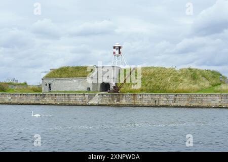 Il forte marittimo di Trekroner si trova all'ingresso del porto di Copenaghen, Danimarca, Scandinavia Foto Stock