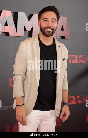 Madrid, Spagna. 1 agosto 2024. Victor Martinez partecipa alla TRAP Premiere a Madrid, in Spagna, l'8 gennaio 2024. (Foto di Hazhard Espinoza Vallejos/NurPhoto) credito: NurPhoto SRL/Alamy Live News Foto Stock