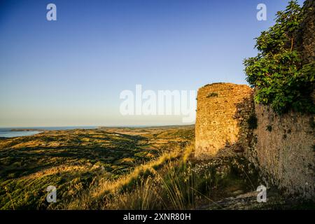 Castello di Santa Águeda - Sent Agaiz- , prima del 1232, comune di Ferrerías, Minorca, Isole Baleari, Spagna, Europa Foto Stock