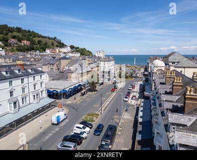 Gloddaeth Street, centro di Llandudno, Galles del Nord, Gran Bretagna, aerea Foto Stock