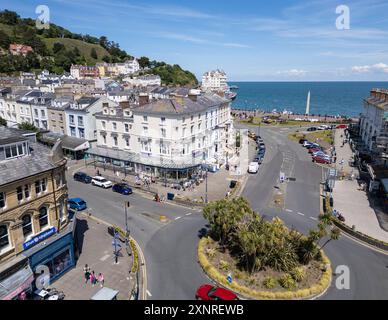 Gloddaeth Street, centro di Llandudno, Galles del Nord, Gran Bretagna, aerea Foto Stock