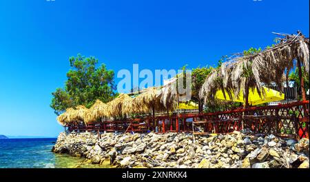 Taverna greca a Neos Marmaras, Grecia. Foto Stock