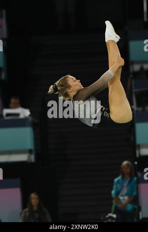 DAVIDSON Madaline della nuova zelanda, Trampoline Gymnastics Women&#39;S Final durante i Giochi Olimpici di Parigi 2024 il 2 agosto 2024 alla Bercy Arena di Parigi, Francia Foto Stock