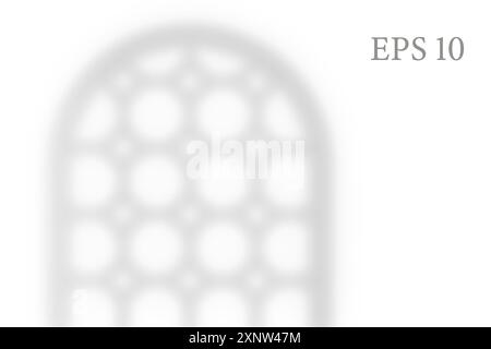 Ombra trasparente della finestra islamica. Sfondo abstratto di ombra arabesca con ornamenti tradizionali dal design musulmano Ramadan. Sovrapposizione effetto luce. Mesh Illustrazione Vettoriale