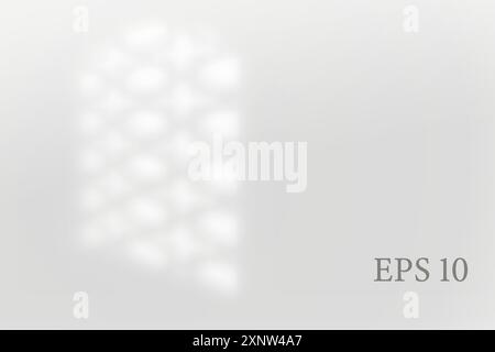 Ombra trasparente della finestra islamica. Sfondo abstratto di ombra arabesca con ornamenti tradizionali dal design musulmano Ramadan. Sovrapposizione effetto luce. Mesh Illustrazione Vettoriale