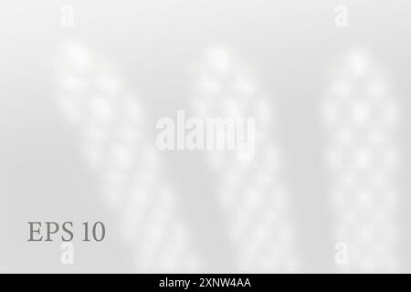 Ombra trasparente della finestra islamica. Sfondo abstratto di ombra arabesca con ornamenti tradizionali dal design musulmano Ramadan. Sovrapposizione effetto luce. Mesh Illustrazione Vettoriale