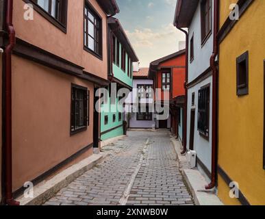 Case del periodo selgiuchide e ottomano. Case storiche ad Afyonkarahisar. Destinazioni turistiche locali in Turchia Foto Stock