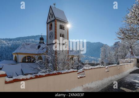 Monastero di St. Mang, Fussen, Svevia, Alpi Bavaresi, Baviera, Germania, Europa Foto Stock