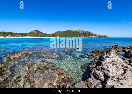 Spiaggia di Agulla, Maiorca, isole Baleari, Spagna, Mediterraneo, Europa Foto Stock