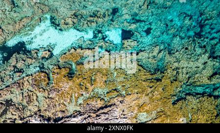 Aerea di Agulla Beach, Maiorca, Isole Baleari, Spagna, Mediterraneo, Europa Foto Stock