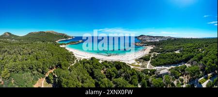 Aerea di Agulla Beach, Maiorca, Isole Baleari, Spagna, Mediterraneo, Europa Foto Stock