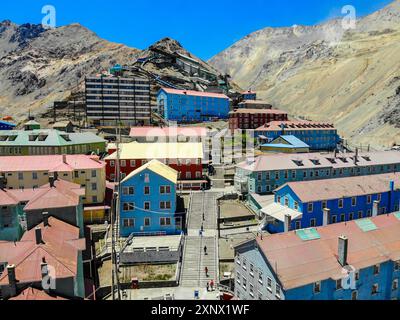 Sewell Mining Town, sito patrimonio dell'umanità dell'UNESCO, Cile, Sud America Foto Stock