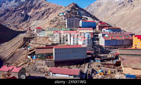 Sewell Mining Town, sito patrimonio dell'umanità dell'UNESCO, Cile, Sud America Foto Stock